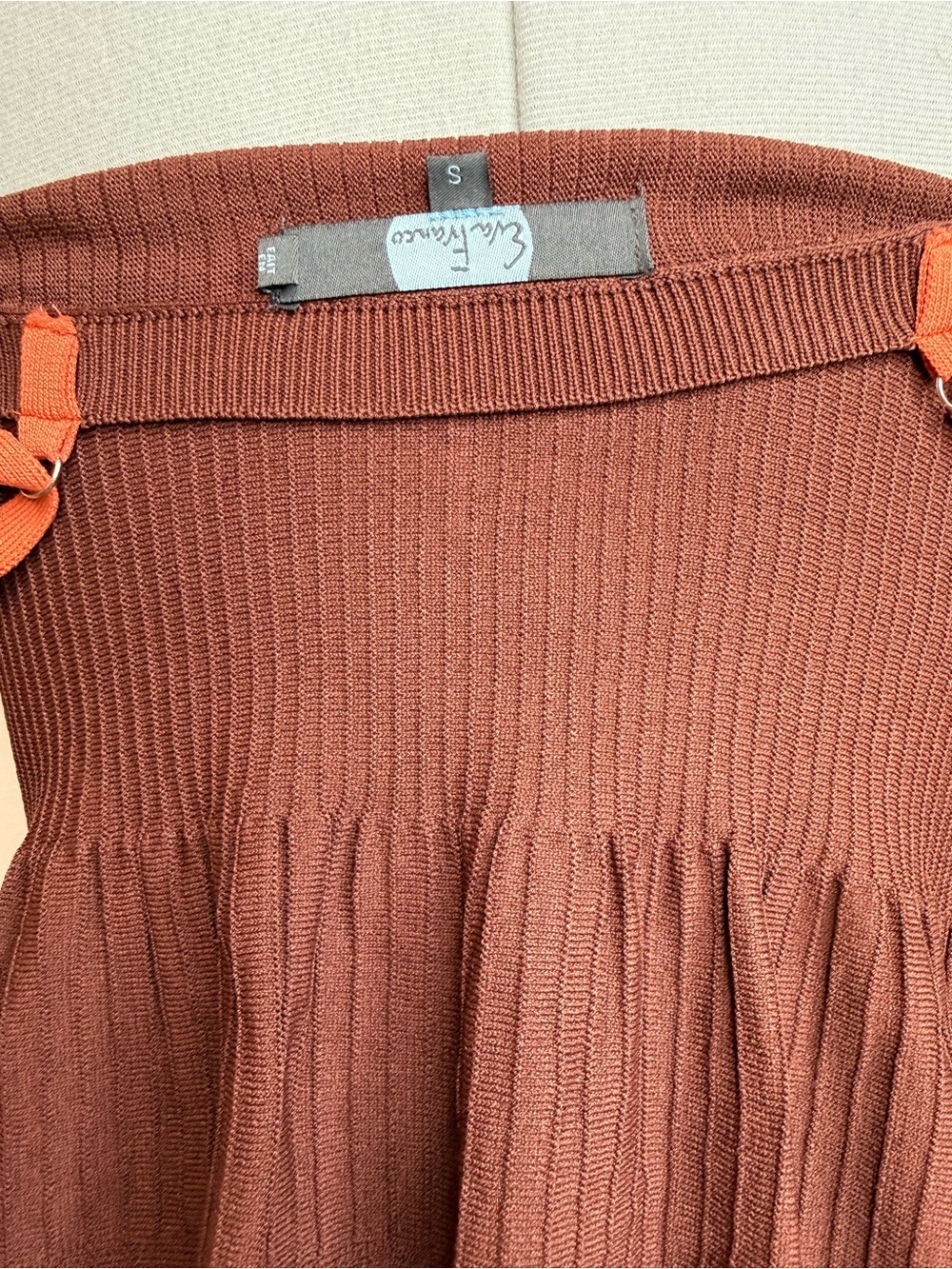 Eva Franco Ribbed Knit 2PC Skirt Set S Ruffled - Picture 7 of 10